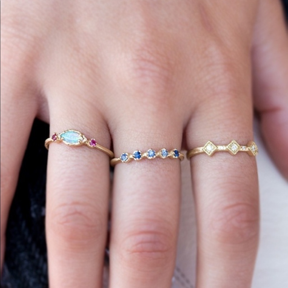 Gold Plated Triple Triangle CZ ring - Picture 3 of 3